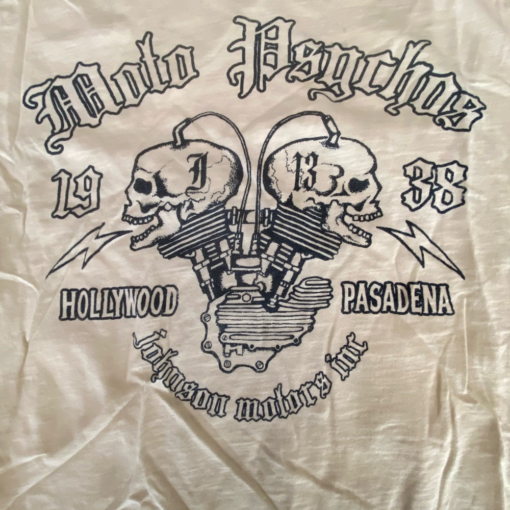 JOHNSON MOTORS Cream Graphic T-Shirt